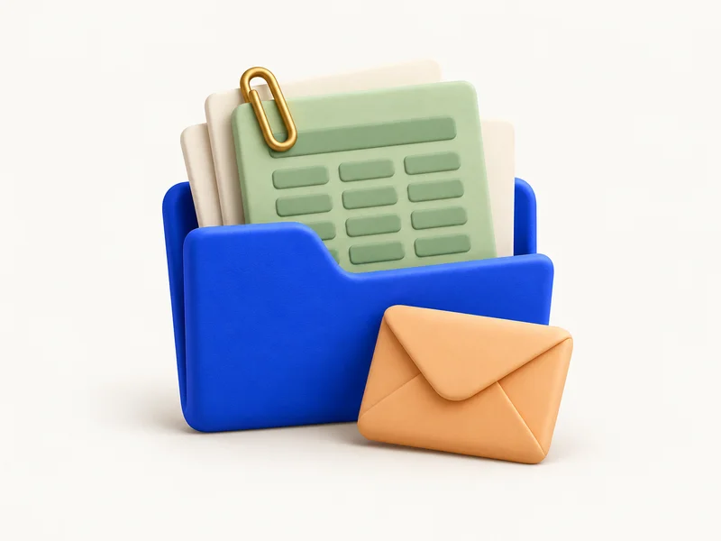 Dossier bleu contenant des documents, un tableau et une enveloppe.